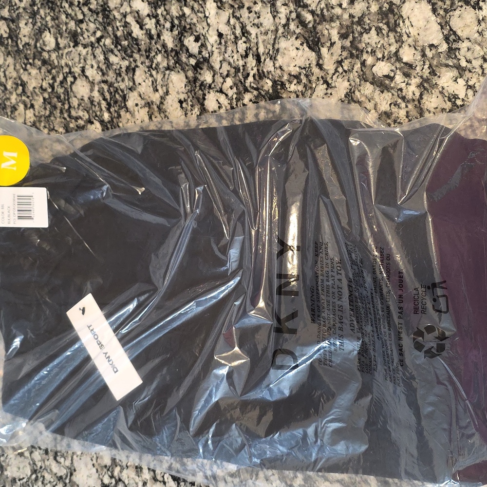 DKNY Black Track Pants with White Logo